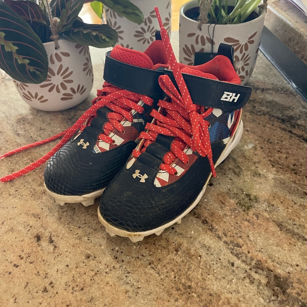 Bryce Harper Under Armour Blue and Red Cleats